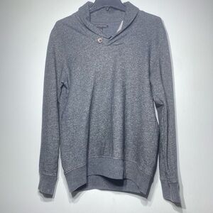 Banana Republic Shawl Collar Sweater Men's S Gray Warm Cotton Casual Pullover